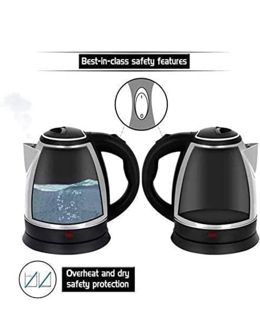 Stainless Steel Electric Kettle 2L | Multipurpose Water & Milk Boiler with Handle – Tea & Coffee Maker