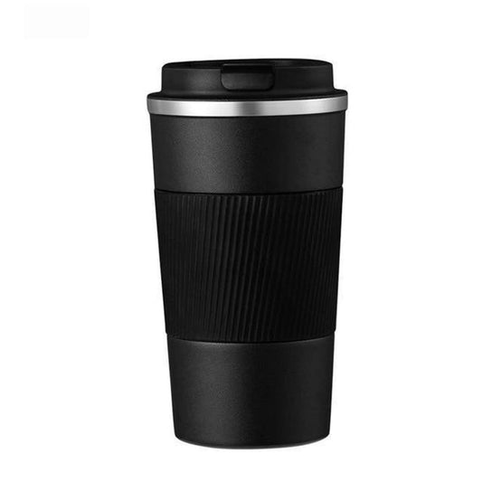 Insulated Travel Coffee Mug 380ML | Double-Wall Stainless Steel Tumbler with Spill-Proof Flip Lid – Hot & Cold Drinks, Black