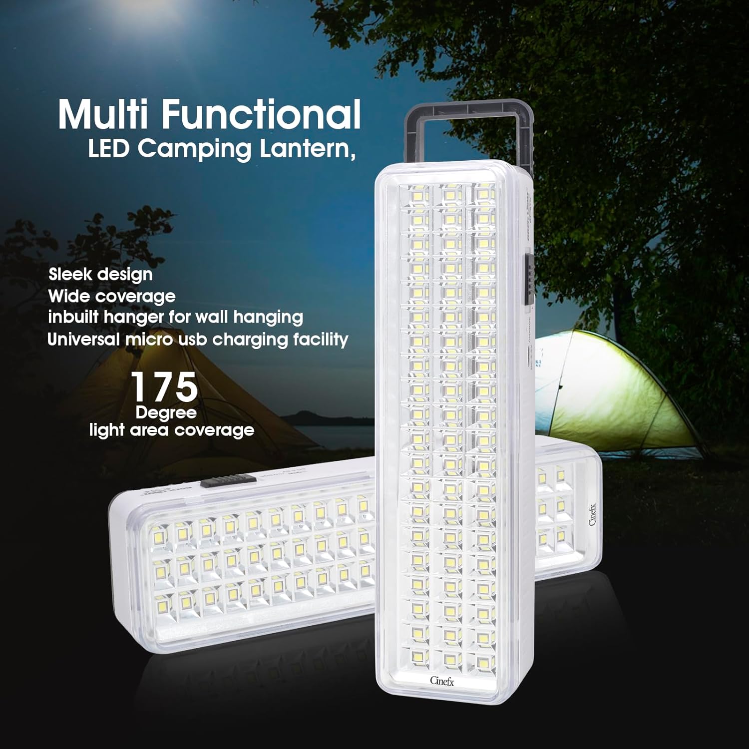 Rechargeable Portable Emergency Light | 60 Big Sparkle LEDs | High-Brightness Emergency Lamp for Home, Outdoor & Power Cut Use