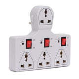 4 Universal Socket Extension Board with 3 Switch Control | Heavy-Duty Multiplug Extension Cord for Home & Office Use