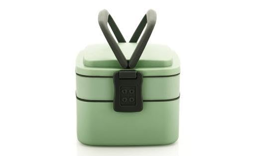 Airtight Lunch Box Set Compartment Tiffin with Handle & Push Lock | Plastic Tiffin Box for Travelling School Kids & Office Exclusive (Sea Green)|Design - 2 for Home and Kitchen