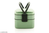 Airtight Lunch Box Set Compartment Tiffin with Handle & Push Lock | Plastic Tiffin Box for Travelling School Kids & Office Exclusive (Sea Green)|Design - 2 for Home and Kitchen
