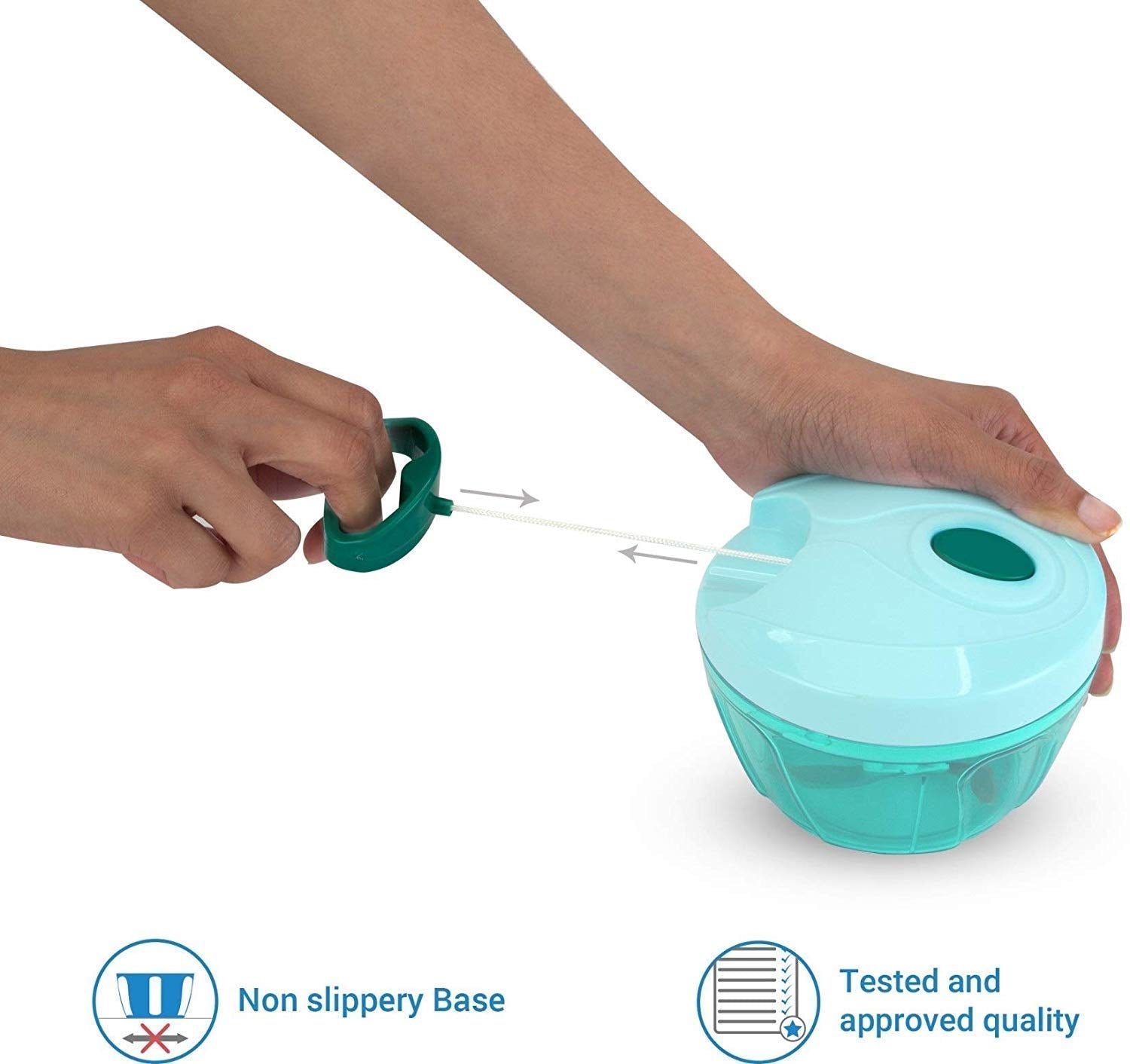 3-Blade Stainless Steel Mini Vegetable & Fruit Chopper – 450ML Quick Handy Kitchen Cutter