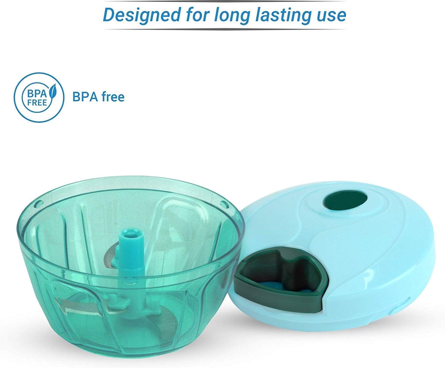 3-Blade Stainless Steel Mini Vegetable & Fruit Chopper – 450ML Quick Handy Kitchen Cutter