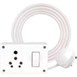 Universal Multi-Socket Extension Board with Power Strip | 16A Plug Points & Heavy-Duty White Cord | Ideal for Home & Office Use
