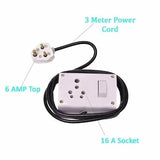 Universal Multi-Socket Extension Board with Power Strip | 16A Plug Points & Heavy-Duty White Cord | Ideal for Home & Office Use