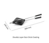 Non-Stick Aluminium Sandwich Maker for Gas Stove | Flameproof Grill with Heat-Resistant Handle – Portable Black Sandwich Press