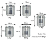 Steel Dabba Set of 5 | Premium Stainless Steel Storage Containers for Kitchen