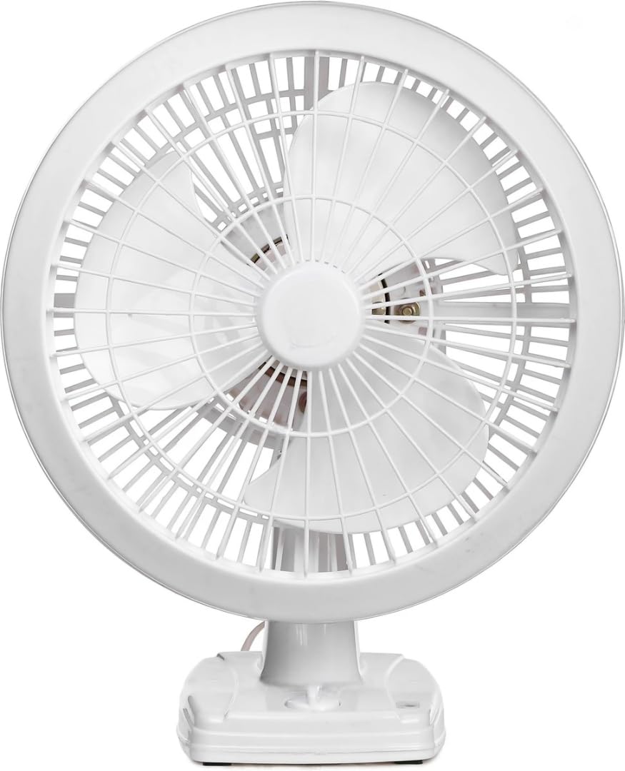 High-Speed Portable Table Fan | 3-Blade Electric Fan for Home, Office & Kitchen | Compact & Powerful Airflow | White