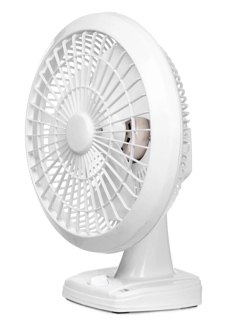 High-Speed Portable Table Fan | 3-Blade Electric Fan for Home, Office & Kitchen | Compact & Powerful Airflow | White